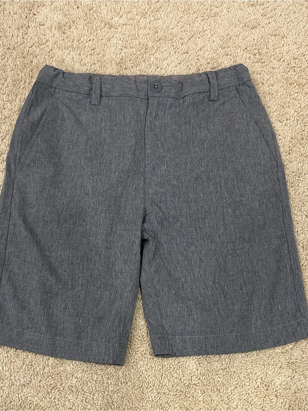 Vineyard Vines Kids Gray Chambray Flat-Front Shorts
